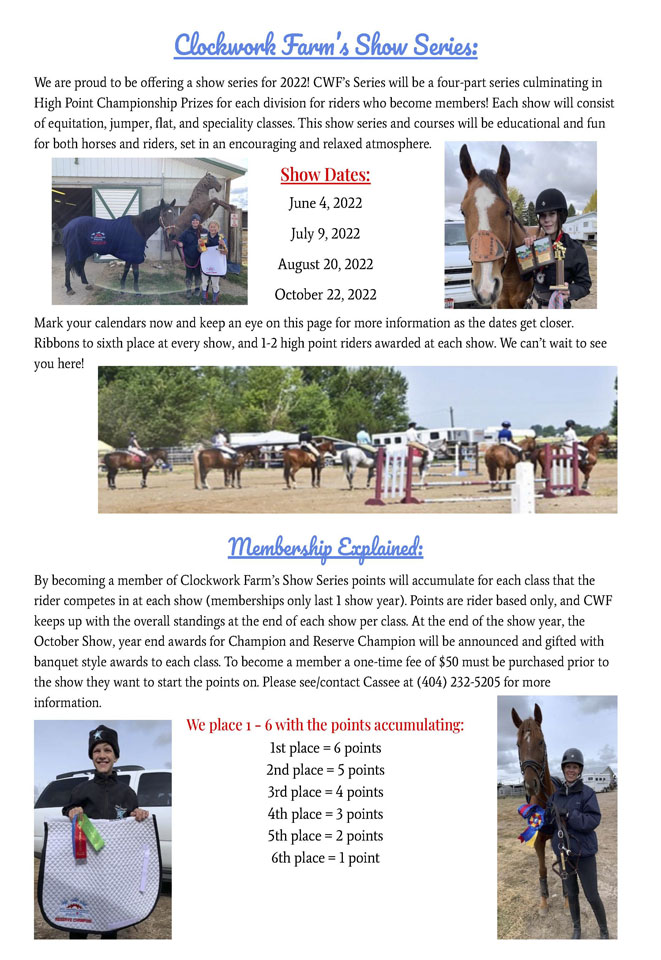 Welcome to Clockwork Farms – Dressage, Jumpers, Eventing
